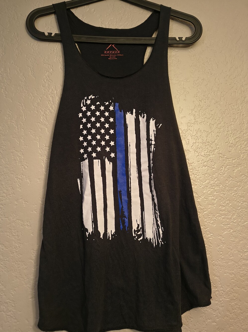 Women's XL American Flag Graphic Black Tank Tops ~ Lot ~ Blue Line American Flag - Picture 5 of 8
